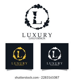 Luxury initial L Logo template for Restaurant Royalty Boutique Cafe Hotel Heraldic Jewelry etc