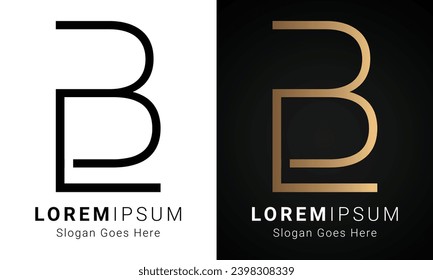 Luxury Initial LB or BL Monogram Text Letter Logo Design