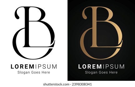 Design des Logos für den ersten Logoeintrag von Luxury LB oder BL Monogram