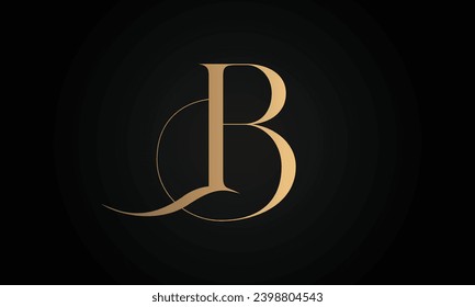 Luxury Initial LB or BL Monogram Text Letter Logo Design