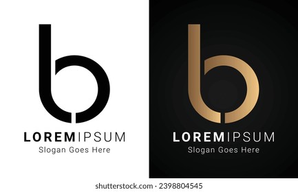 Luxury Initial LB or BL Monogram Text Letter Logo Design