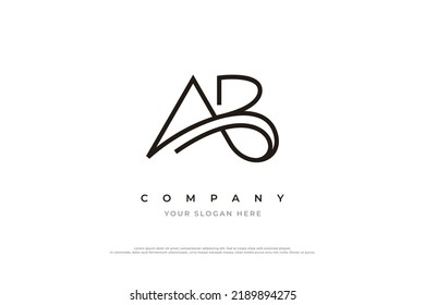 Luxury Initial Letter AB Logo Design Vector