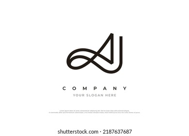 Vector de diseño de logotipo AJ de carta inicial de lujo