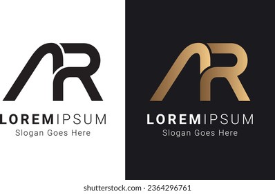 Luxury Initial Letter AR or RA Monogram Text Letter Logo Design