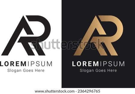 Luxury Initial Letter AR or RA Monogram Text Letter Logo Design