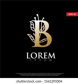 Luxury Initial Letter B Floral Logo Stock Vector (Royalty Free ...