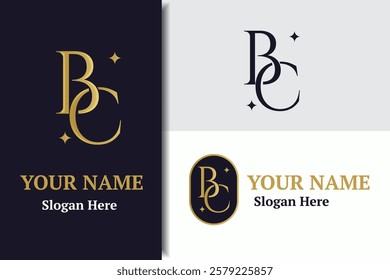  luxury initial letter bc logo design template