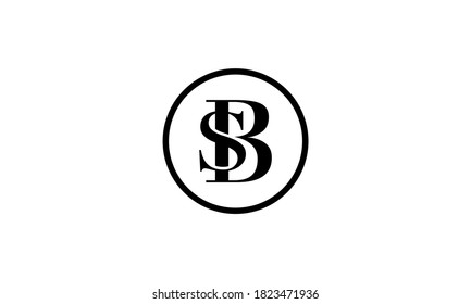 Luxury Initial Letter BS SB with Circle Logo Design Inspiration