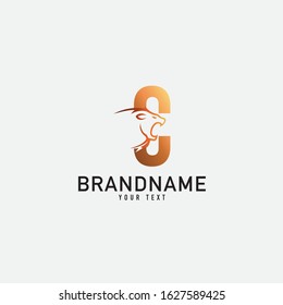 luxury initial letter C lion logo. modern icon, template design