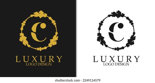 Letra inicial de lujo C Logo Design, elegante diseño minimalista de logotipo, adecuado para negocios, boda, boutique, empresa, etc
