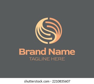 Luxury initial letter CS or SC logo design. Yin and Yang symbol. Logo for shop fabric, silk, yarn, sewing, knitting, textile. Company identity of Fashion Tailor Craft Nature. Premium business logotype