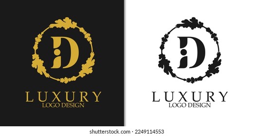Luxury initial letter D Logo Design, Elegant modern minimal logo template, suitable for, business, wedding, boutique, company, etc
