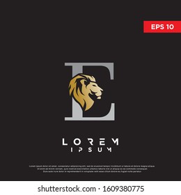 luxury initial letter e lion logo. modern icon, template design