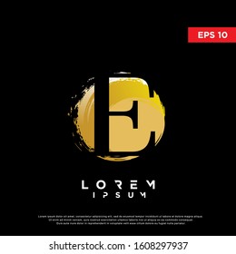 luxury initial letter e round brush logo. modern icon, template design