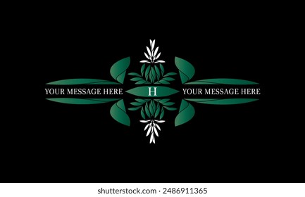 Luxury initial letter H logo template. Vector object for icon design. Trendy vintage royal ornament illustration.