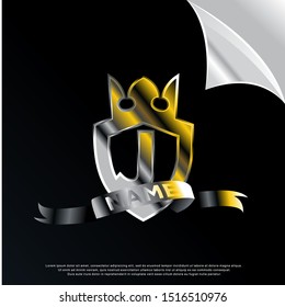 luxury initial letter J inside crown emblem icon, modern template logo design