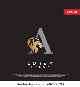 luxury initial letter a lion logo. modern icon, template design