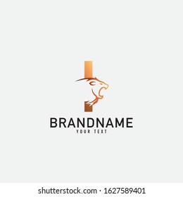 luxury initial letter I lion logo. modern icon, template design