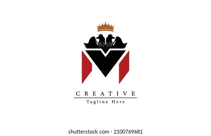 Luxury initial letter M lion logo modern icon, template design