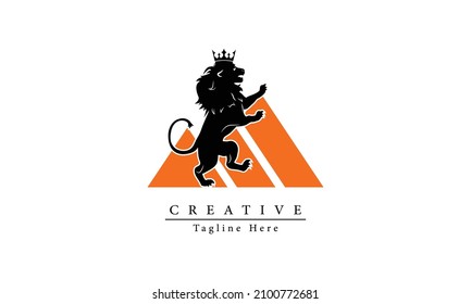 Luxury initial letter M lion logo modern icon, template design