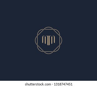 plantilla de diseño de logotipo MM de letra inicial de lujo