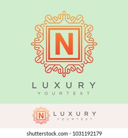 luxury initial Letter N Logo design