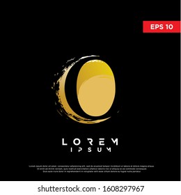 luxury initial letter o round brush logo. modern icon, template design