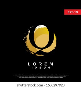 luxury initial letter q round brush logo. modern icon, template design