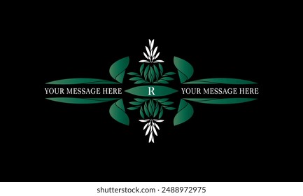Luxury initial letter R logo template. Vector object for icon design. Trendy vintage royal ornament illustration.