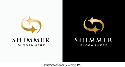 Luxury initial letter S vector logo design with star modern style, simple, clean and abstract. Icon for business, cosmetics and beauty, fashion and personal branding.