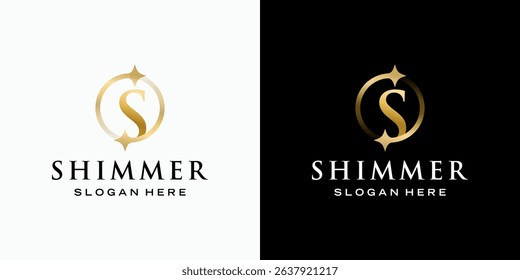 Luxury initial letter S vector logo design with star modern style, simple, clean and abstract. Icon for business, cosmetics and beauty, fashion and personal branding.