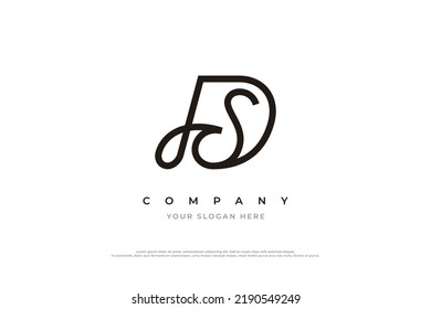 Luxury Initial Letter SD or DS Logo Design Vector