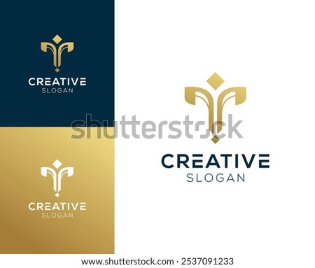 Luxury Initial letter T logo design vector illustration.