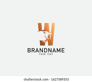 luxury initial letter W lion logo. modern icon, template design