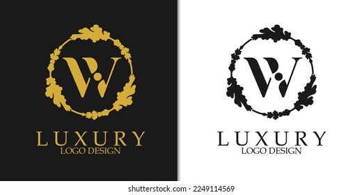 Letra inicial de lujo Diseño con logotipo W, elegante y minimalista plantilla con logotipo, adecuada para negocios, bodas, boutique, empresa, etc
