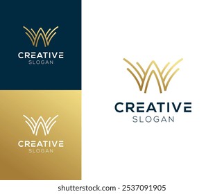 Luxus Anfangsbuchstabe W Logo Design Vektorgrafik.