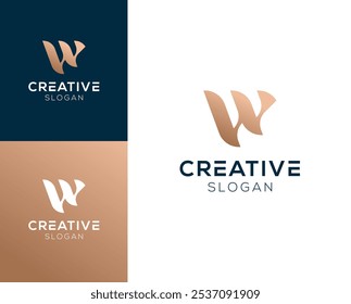 Luxury Initial letter W logo design vector illustration.