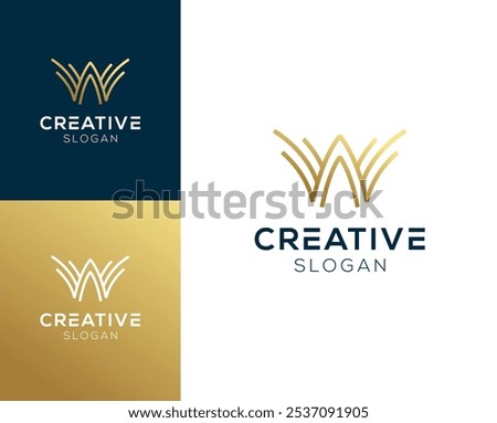 Luxury Initial letter W logo design vector illustration.