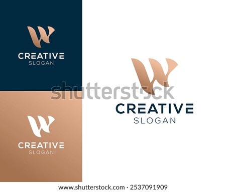 Luxury Initial letter W logo design vector illustration.