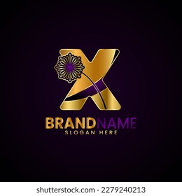 Diseño de logotipo X de carta inicial de lujo, para empresa, boutique, negocios, moda, etc 
