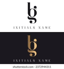 Luxury Initial LG or GL Monogram Text Letter Logo Design