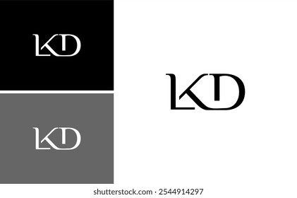 Diseño inicial de lujo del logotipo de LKD con concepto simple