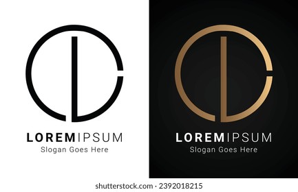 Luxury Initial LO or OL Monogram Text Letter Logo Design