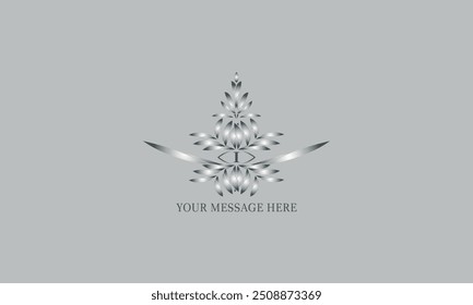 Luxury initial I logo. Vector template for restaurant, royalty boutique, cafe, hotel jewelry, fashion. Floral monogram.