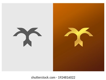 Luxury initial logo YX YM iconic design template