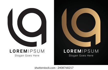 Luxury Initial LP or PL Monogram Text Letter Logo Design