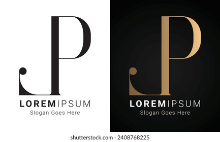 Luxury Initial LP or PL Monogram Text Letter Logo Design