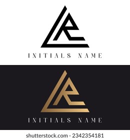 Luxury Initial LR or RL Monogram Text Letter Logo Design