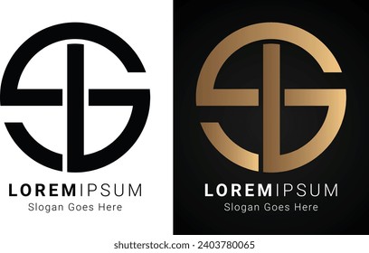 Luxury Initial LS or SL Monogram Text Letter Logo Design