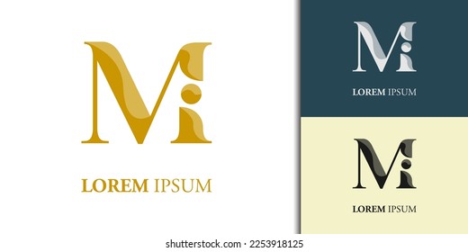 Luxury initial M Mi iM  logo design template